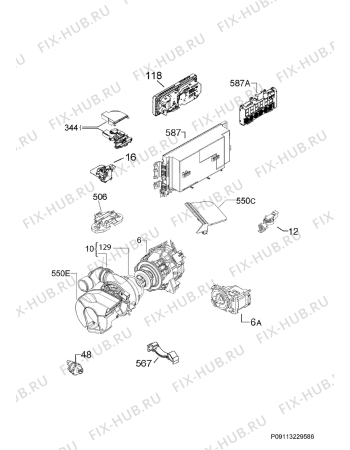 Взрыв-схема посудомоечной машины Zanker KDF60023WE - Схема узла Electrical equipment 268